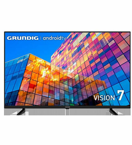 Grundig Vision 7 50-inch 4K Ultra HD LED Smart TV displaying vibrant screen with thin black bezel, connected to WiFi.