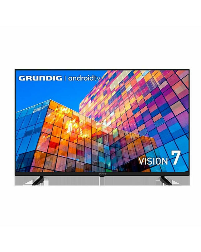 Grundig Vision 7 50-inch 4K Ultra HD LED Smart TV displaying vibrant screen with thin black bezel, connected to WiFi.