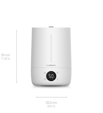 Medisana AH663 air humidifier with 4.5L capacity and 30W power, designed for home and portable cooling.