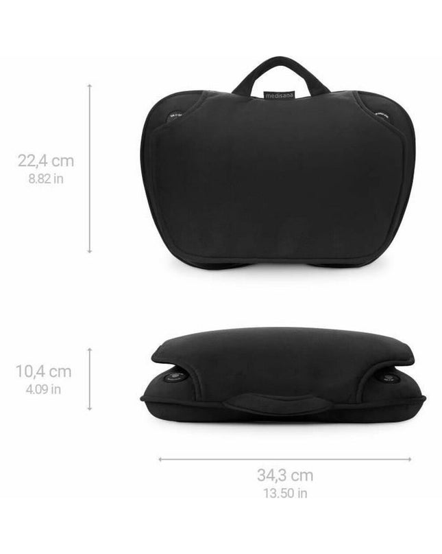 Medisana MC 850 black foot massager for health and personal care, showing the device with foot rollers and control panel.