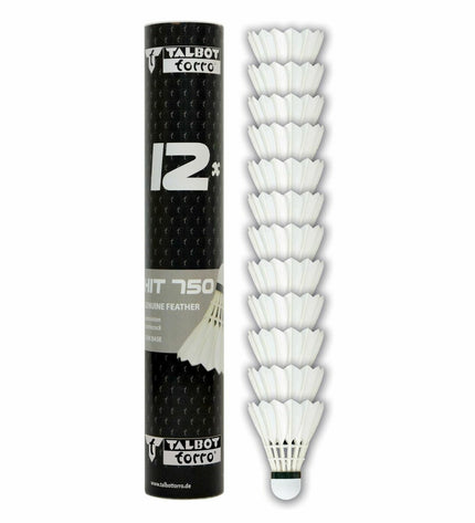 White Schildkröt badminton shuttlecock with feathered design for outdoor and sport play, close-up view of the shuttlecock.