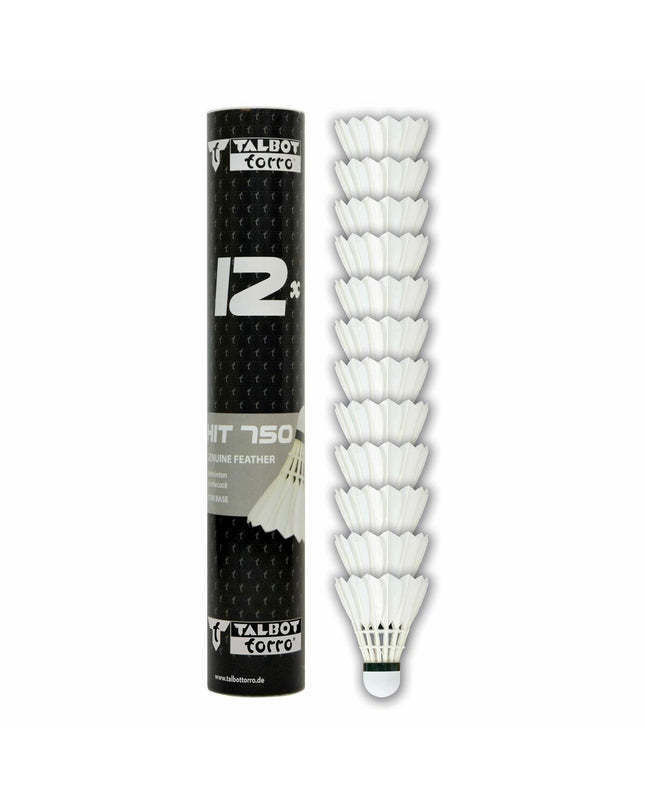 White Schildkröt badminton shuttlecock with feathered design for outdoor and sport play, close-up view of the shuttlecock.