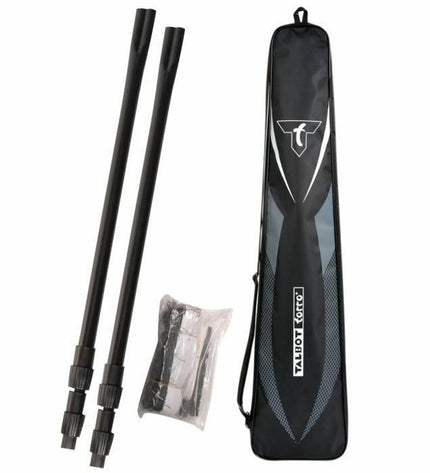 Red Talbot-Torro badminton racket for outdoor sport, featuring a lightweight frame and grip, ready for play.