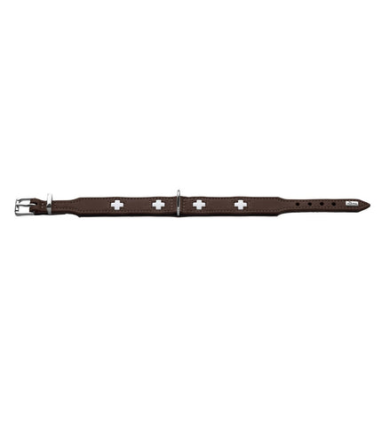 Hunter Swiss dog collar in black with adjustable strap, measuring 35-43 cm, designed for comfortable pet wear.