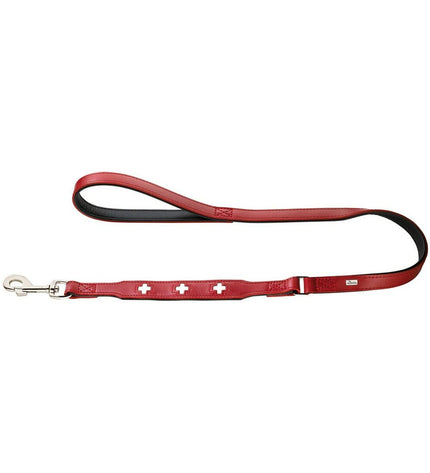 Hunter Swiss Rood/Zwart dog leash, 100 cm length, black and red nylon material, designed for secure dog walking.