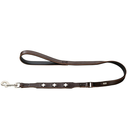 Hunter Swiss dog leash, 100 cm length, durable nylon material, shown with metal clasp and handle for secure control.