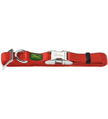 Hunter Basic Alu-Strong dog collar for large dogs, size L (45-65 cm), with durable metal buckle and lightweight aluminum design.