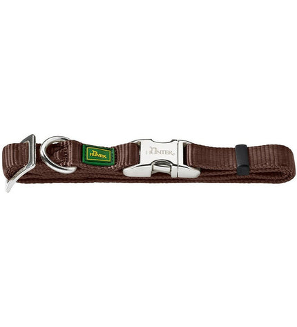 Hunter Alu-Strong dog collar in brown, size M (40-55 cm), sturdy aluminum dog collar for medium-sized dogs.