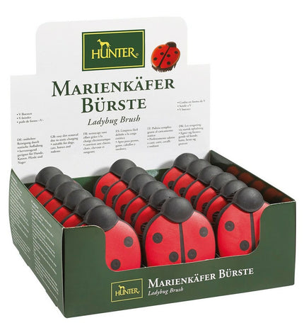 Hunter Lieveheersbeestje dog grooming comb for dogs, featuring a colorful ladybug design on a plastic handle.