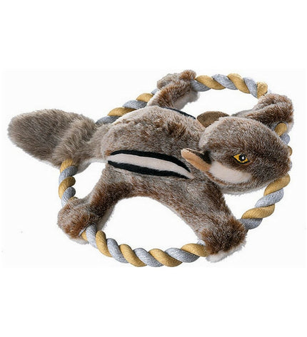 Hunter Wildlife Train dog plush toy with squirrel and rope, 30 cm, soft dog toy for chewing and play.