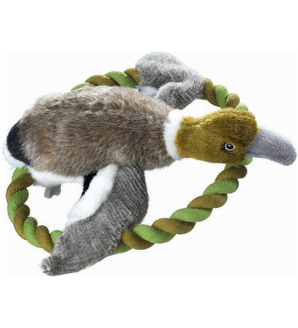 Hunter Wildlife Train dog toy with duck design, 26 cm, made of durable fabric with a tug rope for dogs.