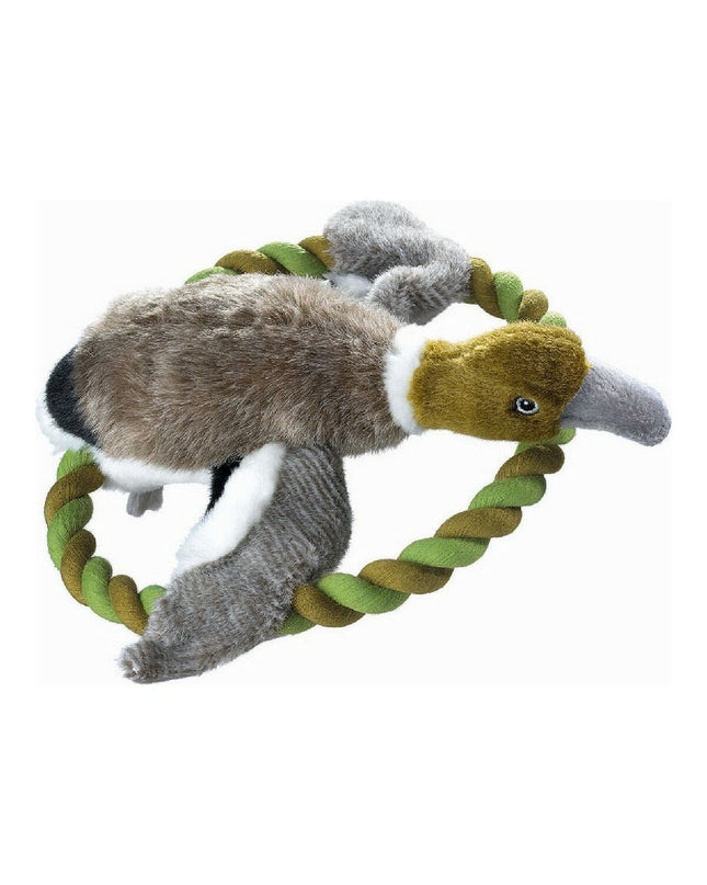 Hunter Wildlife Train dog toy with duck design, 26 cm, made of durable fabric with a tug rope for dogs.