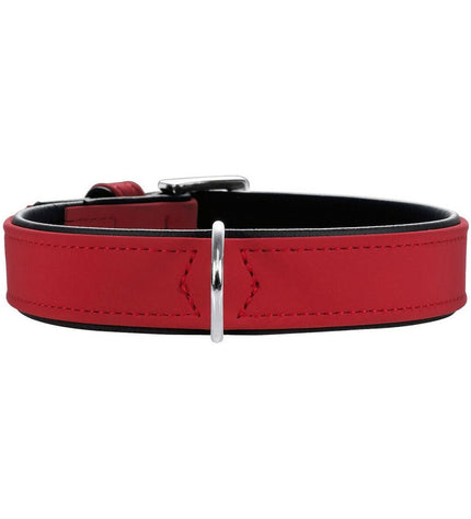 Hunter Softie red dog collar for medium-sized dogs, adjustable 36-44 cm, soft and comfortable pet accessory.
