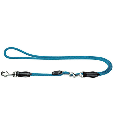 Hunter FREESTYLE turquoise dog leash, 200 cm long, durable nylon with metal clip, for everyday walking and training.