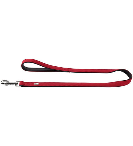Hunter SOFTIE dog leash in red, 100 cm length, made of soft material, designed for comfortable walking with dogs.