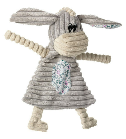 Hunter Huggly gray cotton dog plush toy in the shape of a cute donkey for dogs.