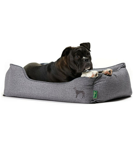 Hunter Boston dog crate in gray, 80x60 cm, sturdy plastic pet enclosure for dogs, suitable for indoor and outdoor use.