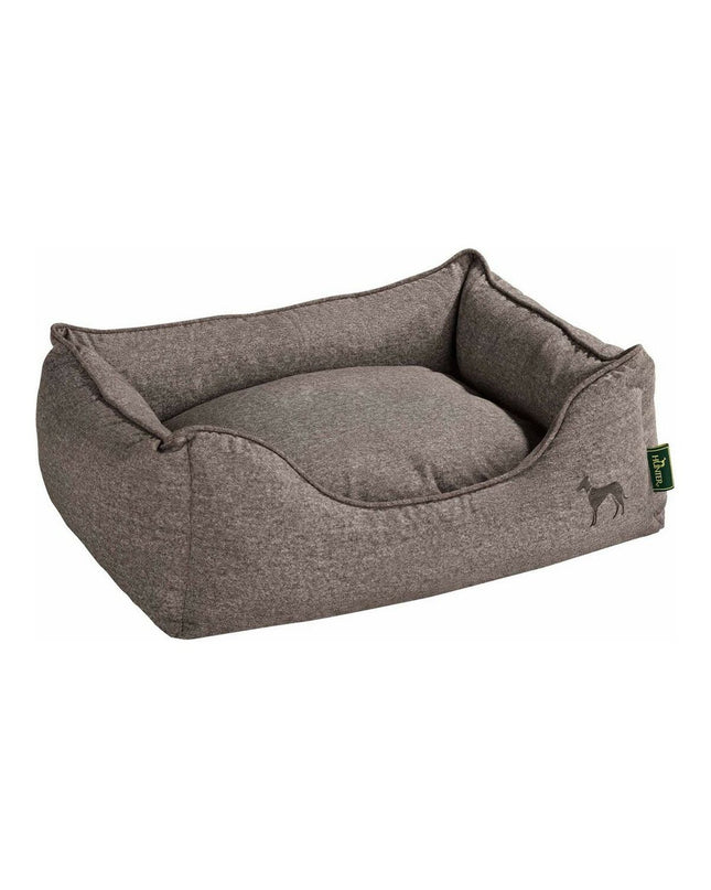 Hunter Boston dog bed in brown, 60x50 cm, soft fabric, suitable for small to medium-sized dogs, with cushioned sides.