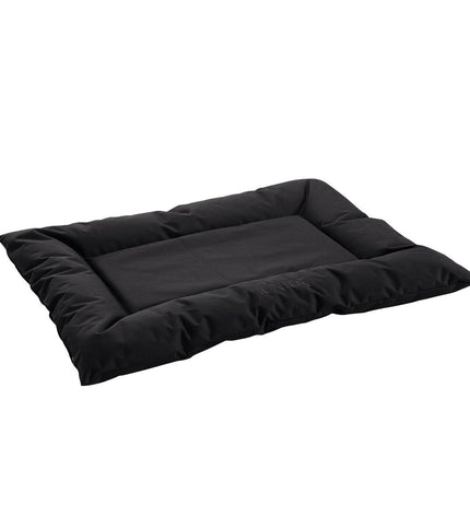 Black Hunter dog bed in 80x60 cm with soft fabric and cushioned sides, designed for comfort and support.