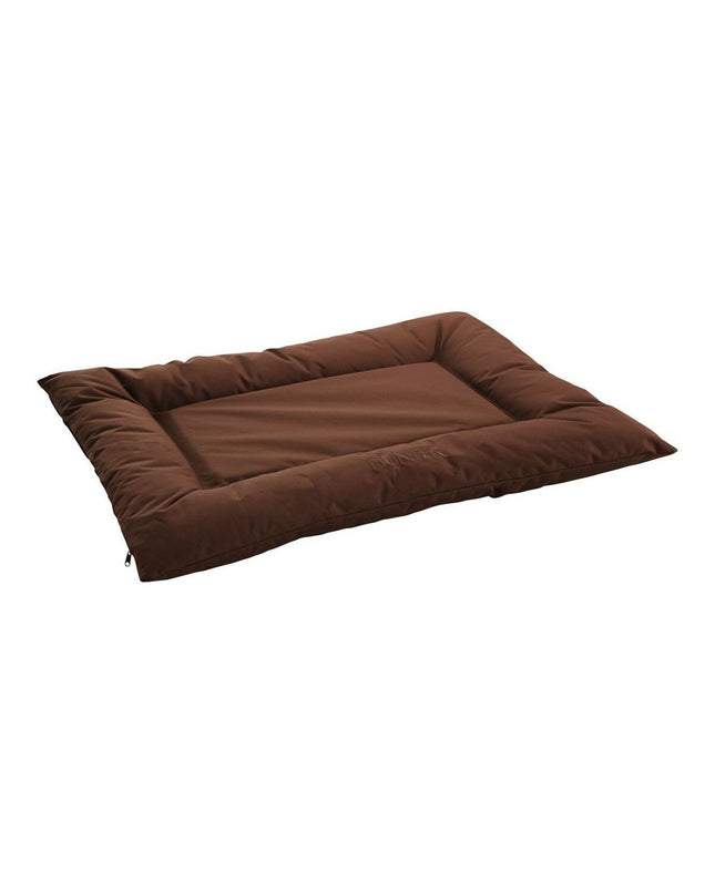 Hunter GENT brown dog bed in 80x60 cm with plush cushion, designed for comfort and durability for medium-sized dogs.