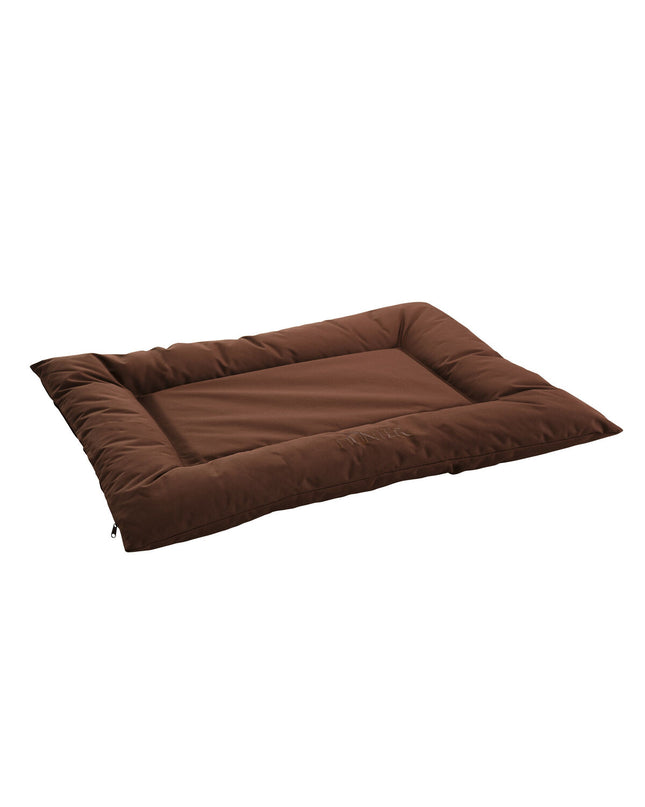 Brown Hunter antibacterial dog bed in 100x70 cm with plush fabric and raised edges, designed for comfort and hygiene.