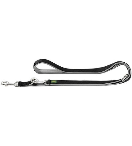 Black Hunter neoprene dog leash, 200 cm long, with padded handle and durable construction for comfortable walking.