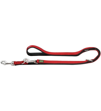 Red Hunter neoprene dog leash, 200 cm long, made of durable material, suitable for walking and training dogs.