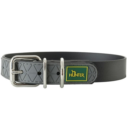 Hunter Convenience black dog collar for medium-sized dogs, adjustable 33-41 cm, made of durable material for everyday use.