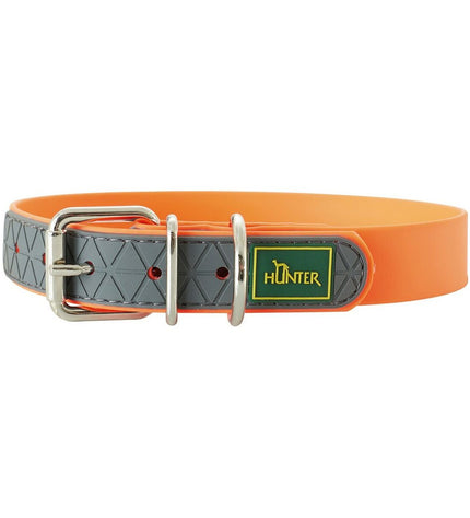 Hunter Convenience orange dog collar for medium-sized dogs, adjustable 38-46 cm, made of durable material for pet comfort.