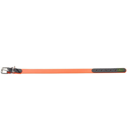 Hunter Convenience orange dog collar for medium-sized dogs, adjustable 38-46 cm, made of durable material for comfort and style.
