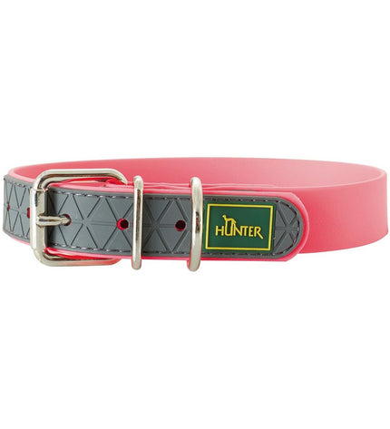 Pink Hunter Convenience dog collar with adjustable size 38-46 cm, featuring a sturdy buckle and stylish design.