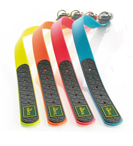 Hunter Convenience turquoise dog collar for medium-sized dogs, adjustable 38-46 cm, with durable nylon and stylish design.
