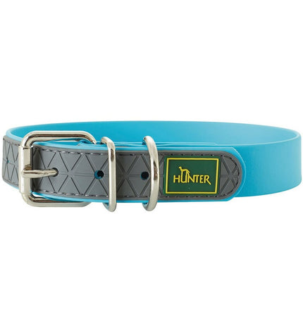 Hunter Convenience turquoise dog collar for medium-sized dogs, adjustable 42-50 cm, durable and stylish pet accessory.
