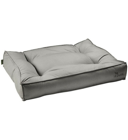 Hunter Lancaster gray dog bed in 120x90 cm with soft fabric and supportive cushioning for comfortable pet rest.