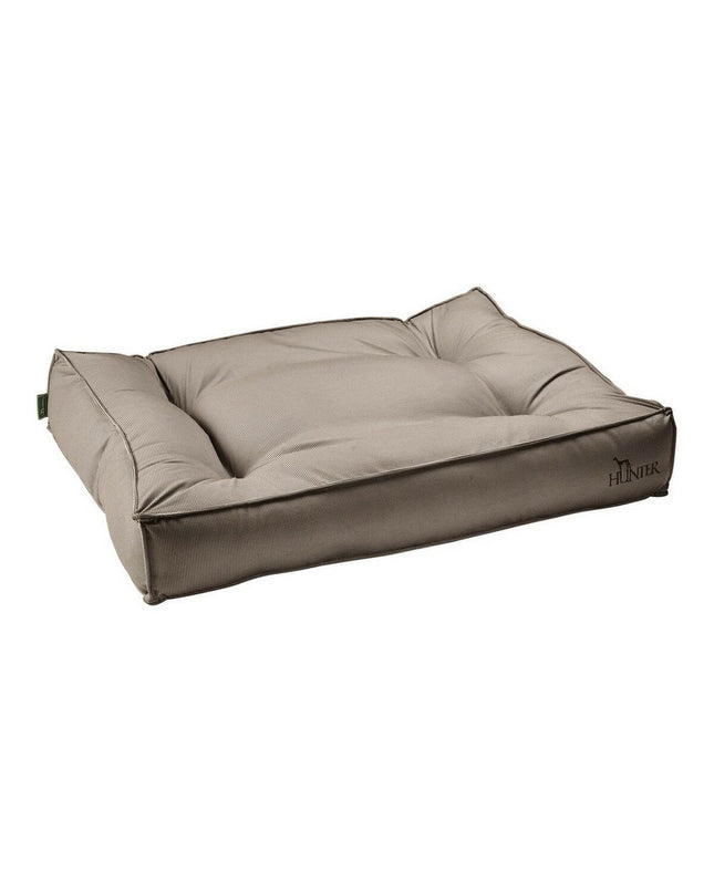 Hunter Lancaster Bruin dog bed in 120x90 cm, soft padded pet bed with a cozy, warm brown fabric for comfortable rest.