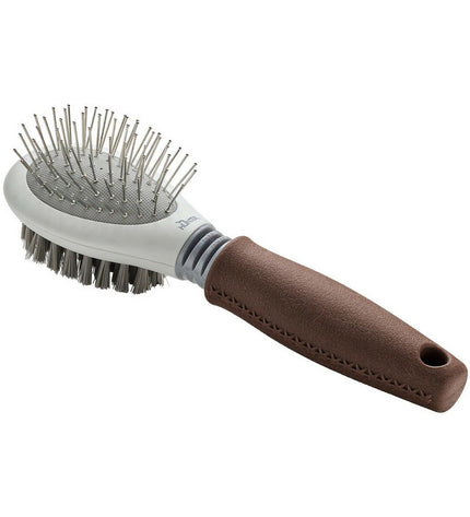 Hunter Ontwar Haarborstel for dogs, a 2-in-1 grooming tool with ergonomic design for pet hair detangling and brushing.
