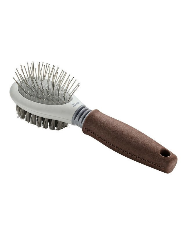 Hunter Ontwar Haarborstel for dogs, a 2-in-1 grooming tool with ergonomic design for pet hair detangling and brushing.