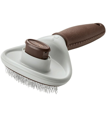 Hunter Dematteerkam for dogs, pet grooming brush with ergonomic handle, shown on a clean surface.