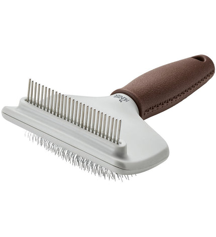 Hunter Dematteerkam 2-in-1 for dogs, a grooming comb with dual sides for detangling and de-matting pet hair.