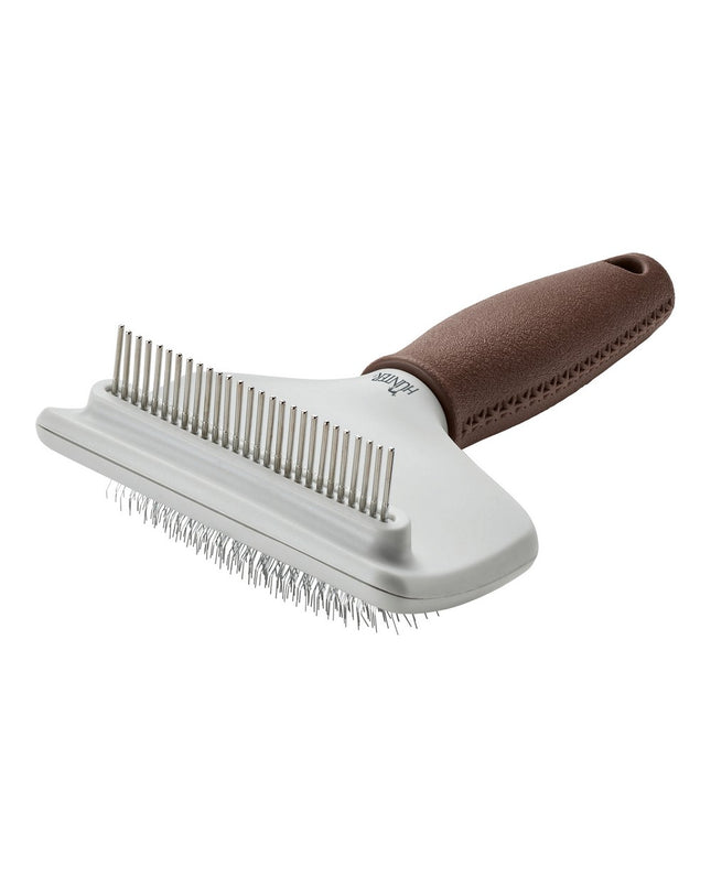 Hunter Dematteerkam 2-in-1 for dogs, a grooming comb with dual sides for detangling and de-matting pet hair.