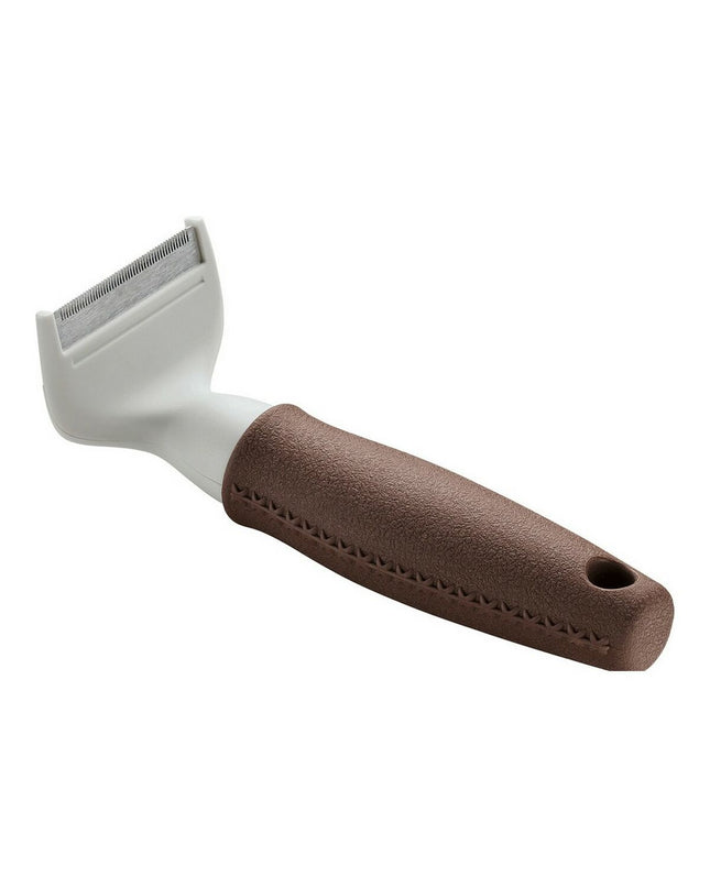 Hunter Dematteerkam for dogs with gentle metal teeth, designed for detangling and grooming furry dog coats.