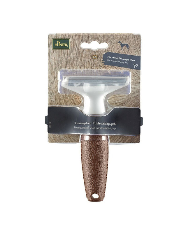 Hunter Dematteerkam for dogs, pet grooming tool with fine teeth for detangling and smoothing dog fur, brand Hunter.