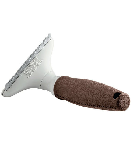 Hunter Dematteerkam for dogs, a grooming tool with metal teeth designed for detangling and smoothing dog fur.