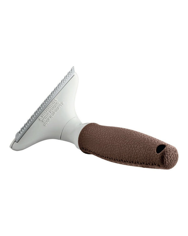 Hunter Dematteerkam for dogs, a grooming tool with metal teeth designed for detangling and smoothing dog fur.