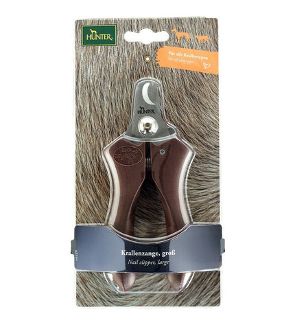 Hunter dog nail clipper Maat L, stainless steel grooming tool with ergonomic handle for easy nail trimming.