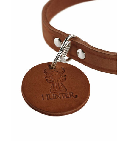 Hunter Aalborg brown dog collar for small dogs, adjustable 24-29 cm, made of durable material for comfortable pet wear.