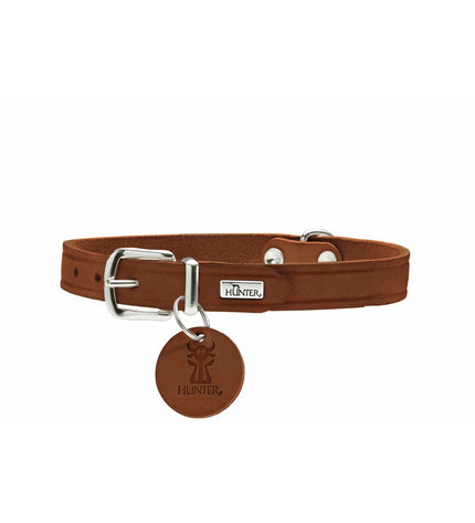 Hunter Aalborg brown dog collar for small dogs, XS/S size, adjustable 28-33 cm, made of durable material, designed for comfortable fit.