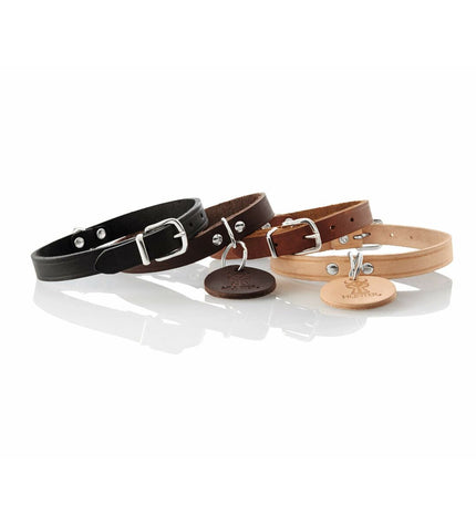 Hunter Aalborg brown dog collar for small dogs, XS/S size, adjustable 28-33 cm, made for comfortable pet wear
