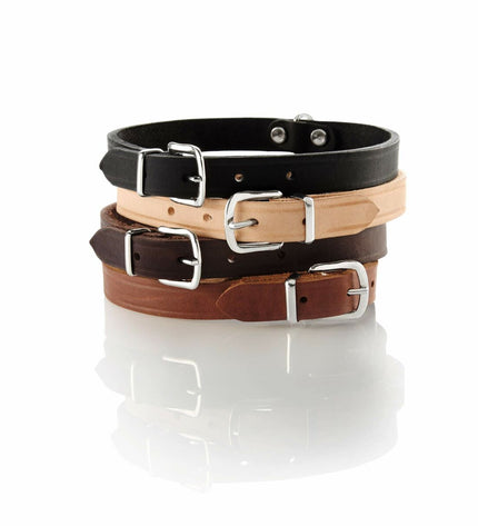 Hunter Aalborg brown dog collar for medium to large dogs, adjustable with sturdy buckle and stylish design.
