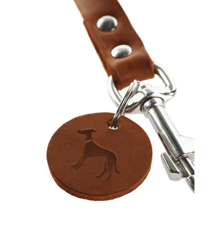 Hunter Bruin 200 cm dog leash, brown nylon strap with metal clip, designed for walking and controlling dogs.